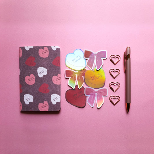 Candy Hearts Pocket Notebook Gift Set