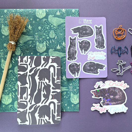Black Cat Pocket Notebook Gift Set