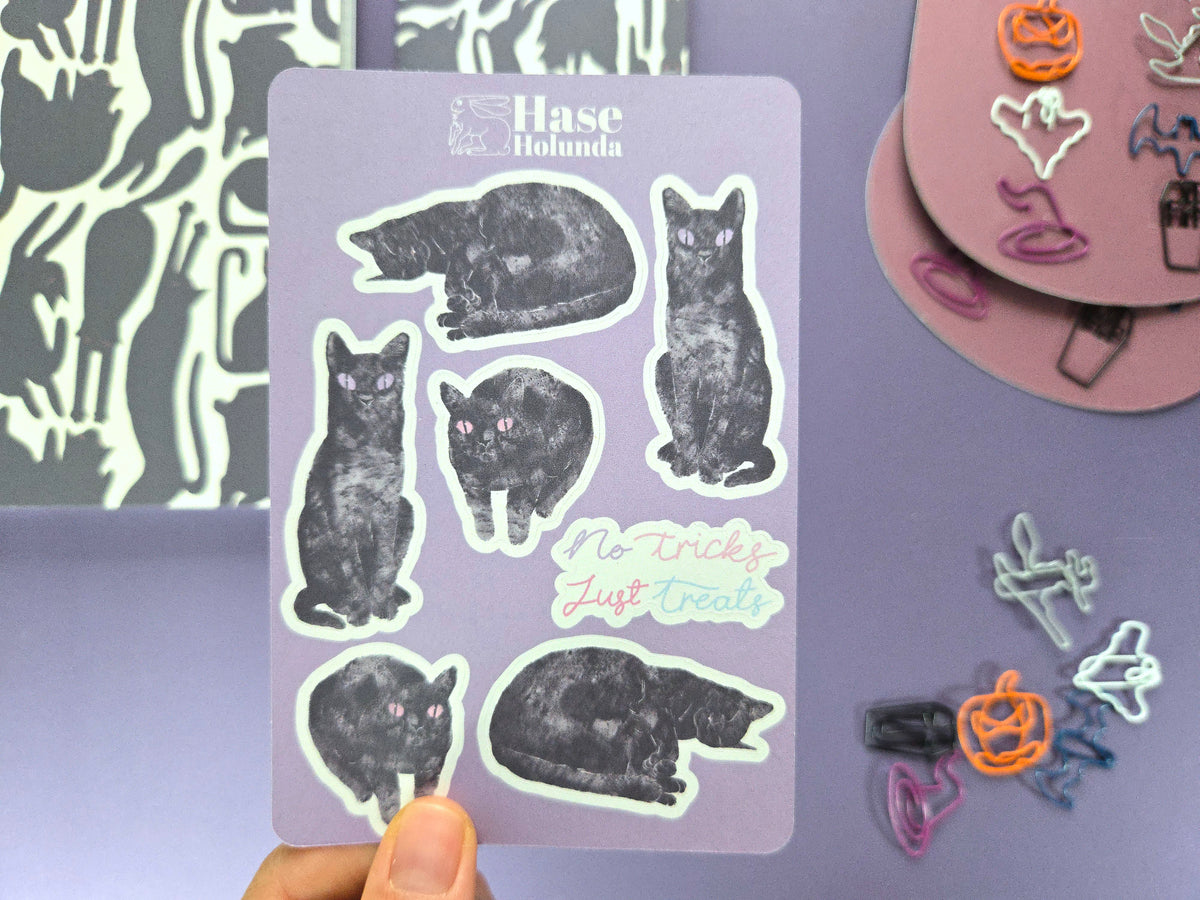 Black Cat Recycling Sticker Sheet